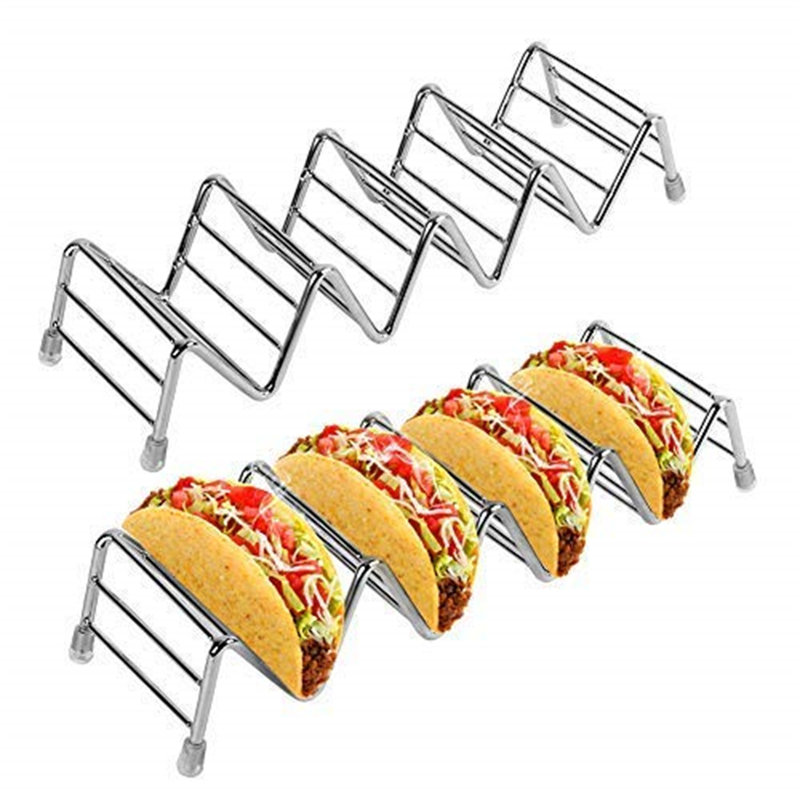 Prep & Savour 4 Pack Taco Holder Space For 16 To 20 Tacos, Stainless